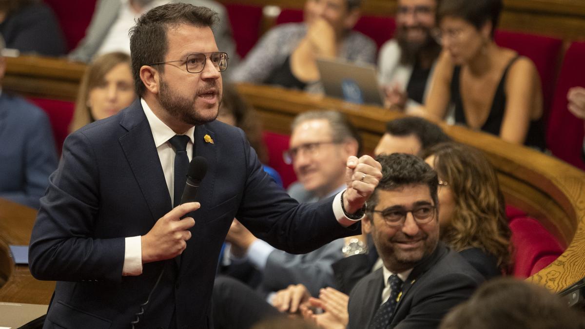 Sesión de control en el Parlament al president Pere Aragonés