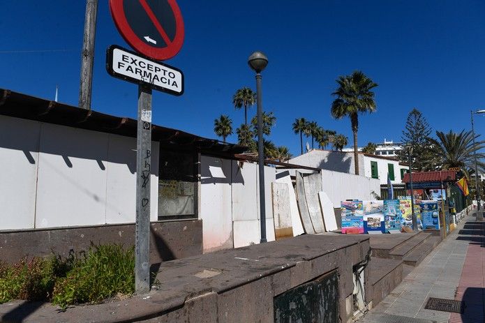 Derribo edificaciones en el Parque Europa de Maspalomas