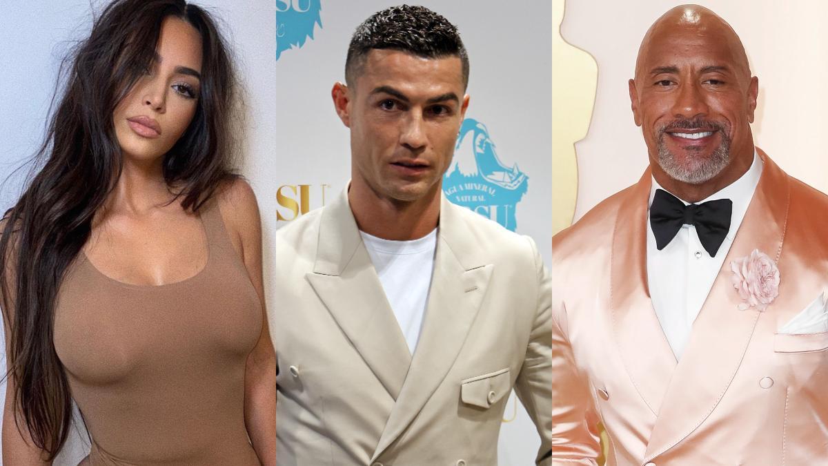 Kim Kardashian, Cristiano Ronado y Dwayne Johnson