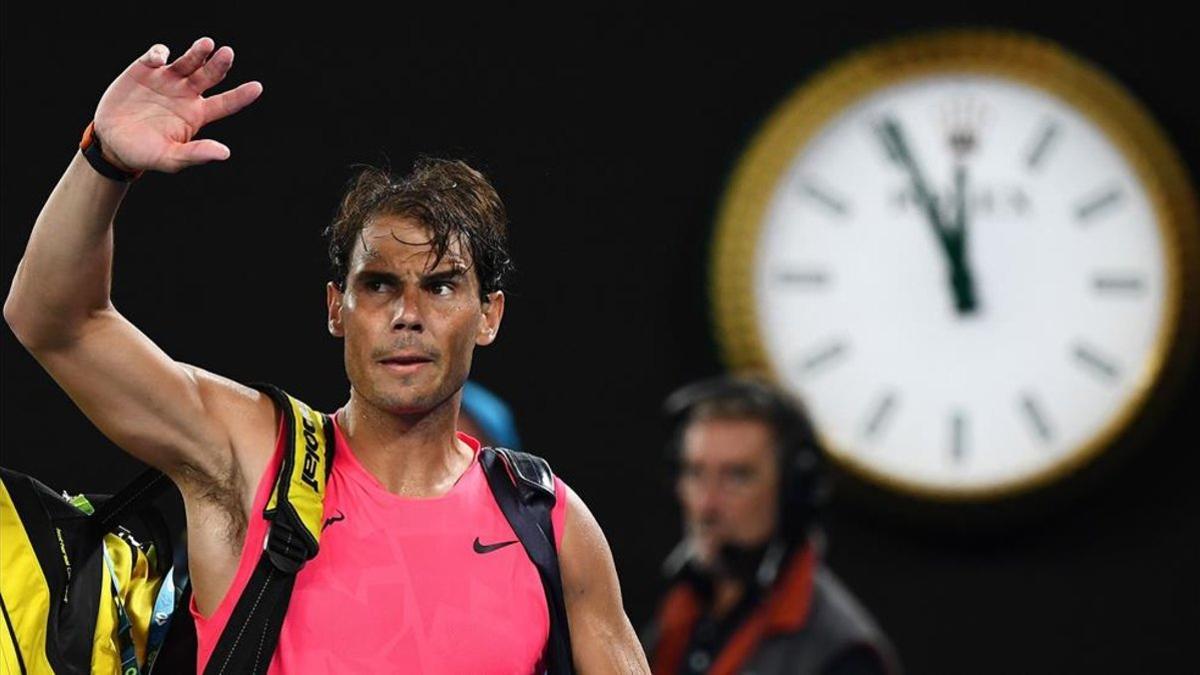 Rafael Nadal al finalizar su partido ante Thiem