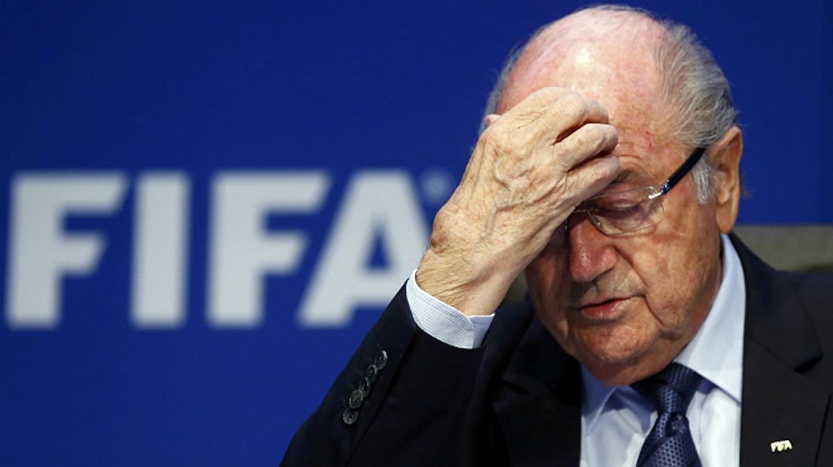 El presidente de la FIFA, Joseph Blatter, en una rueda de prensa tras una reunión ejecutiva este sábado.