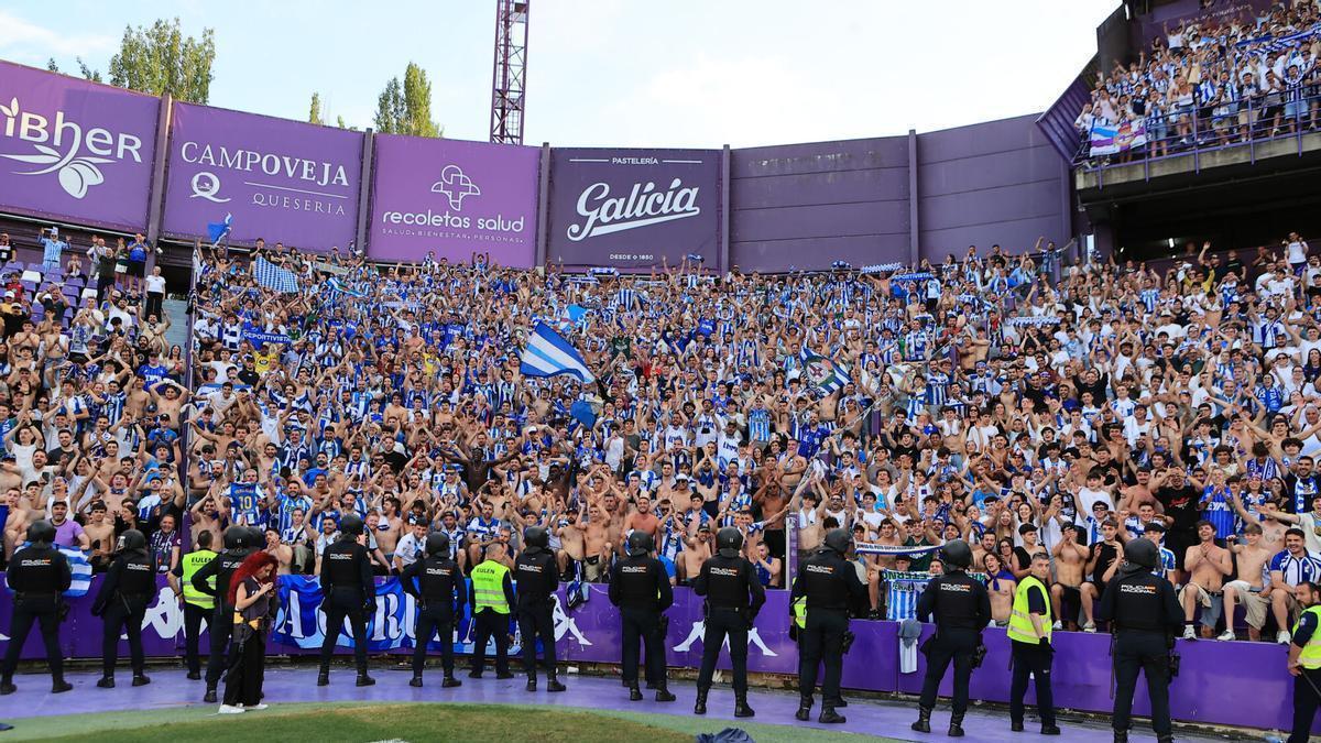 Afición deportivista en Zorrilla en el último desplazamiento de la pasada temporada