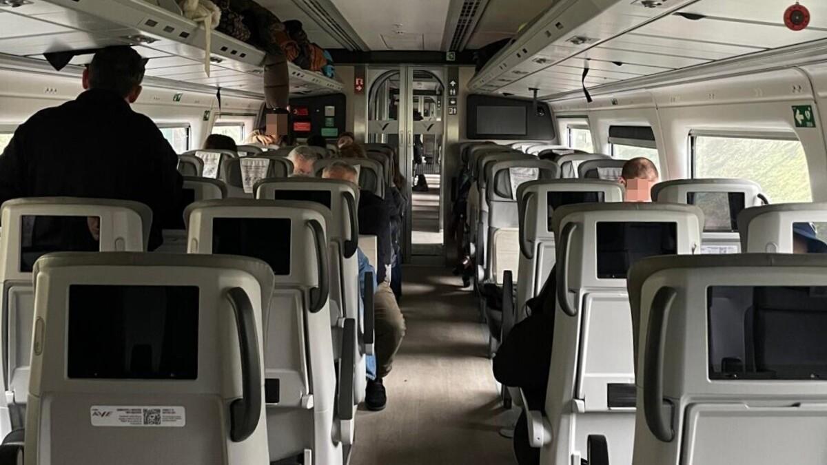 Imagen del interior del tren AVE 04364 con destino a Madrid