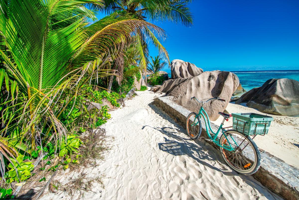 Amazing landscape of La Digue Island in the Seychelles Archipelago.