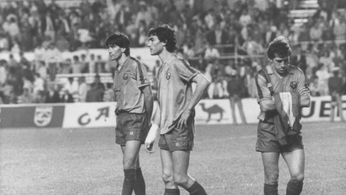 Moratalla, Carrasco y Víctor tras perder en los penaltis contra el Steaua