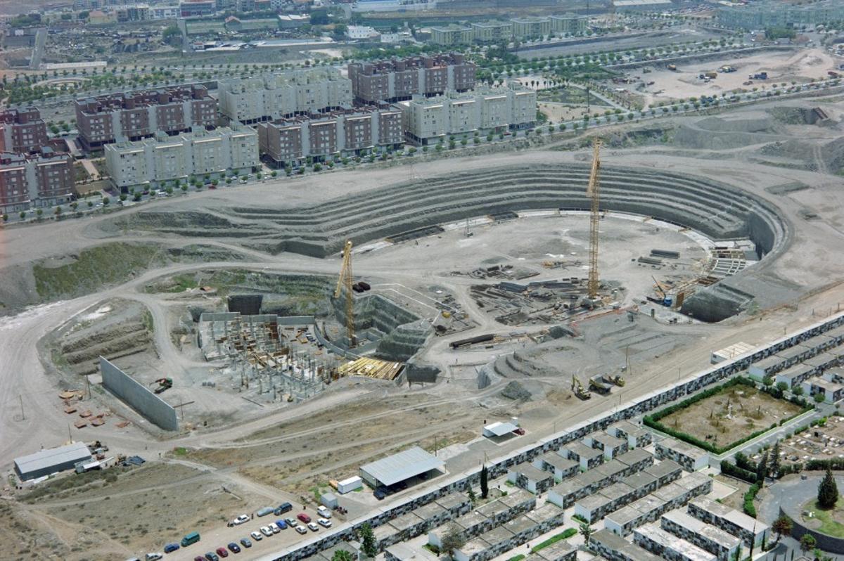 Construcciones Estadio de Gran Canaria en la década de 1990.