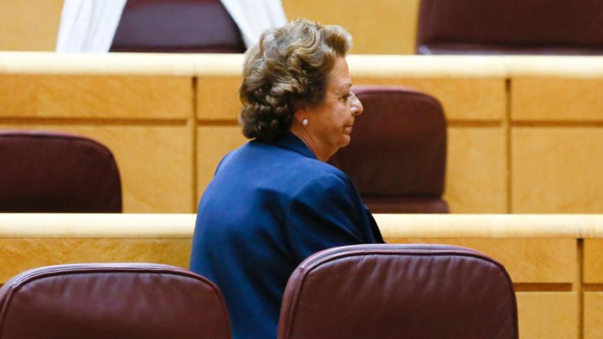 La senadora Barberá en una de sus asistencias a comisiones del Senado.