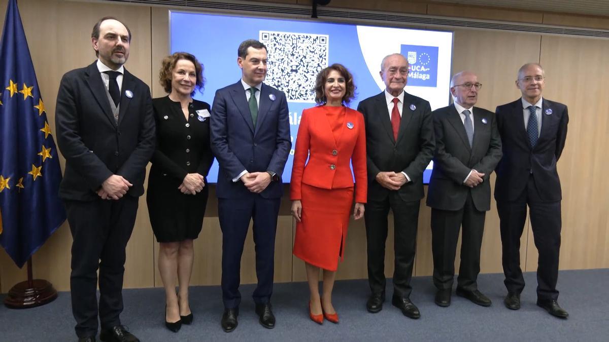 Representación de las distintas administraciones en Bruselas para defender la candidatura de Málaga.