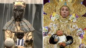 La Moreneta de Joglars a TVE-1 en 1988 y la Virgen del Rocío de TV3 del Està Passant.