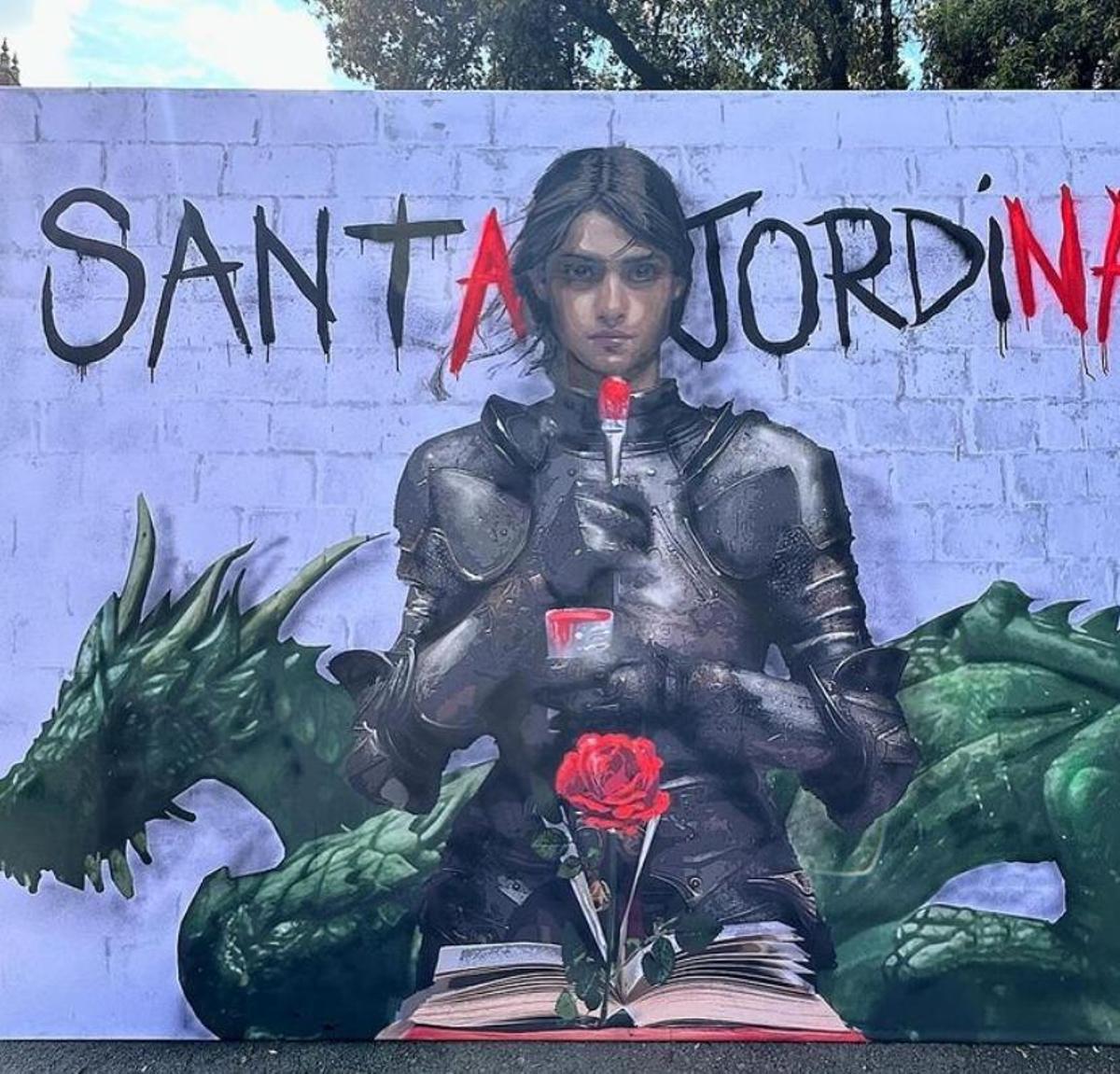 El nuevo mural de TVBoy, que muestra a Santa Jordina