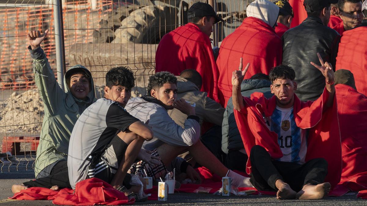 Migrantes rescatados cerca de Lanzarote (11/09/2023)