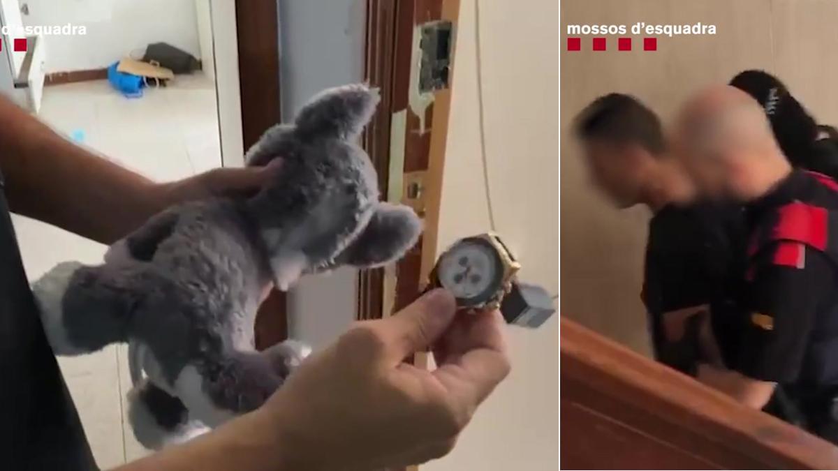 Vídeo | Entre peluixos i sabates: així amagaven rellotges robats a Barcelona per valor de 400.000 €