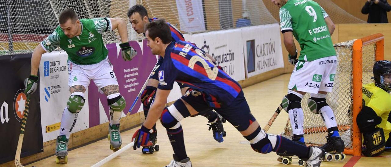 Carballeira y Ciocale, el miércoles contra el Barça en el Palacio. |  // VÍCTOR ECHAVE