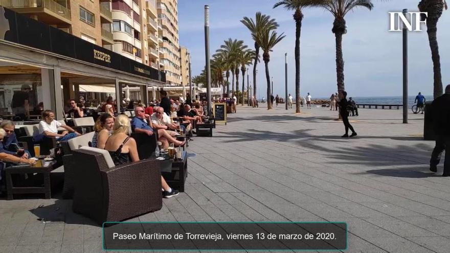 Torrevieja ha vivido una jornada de terrazas antes del cierre por el coronavirus