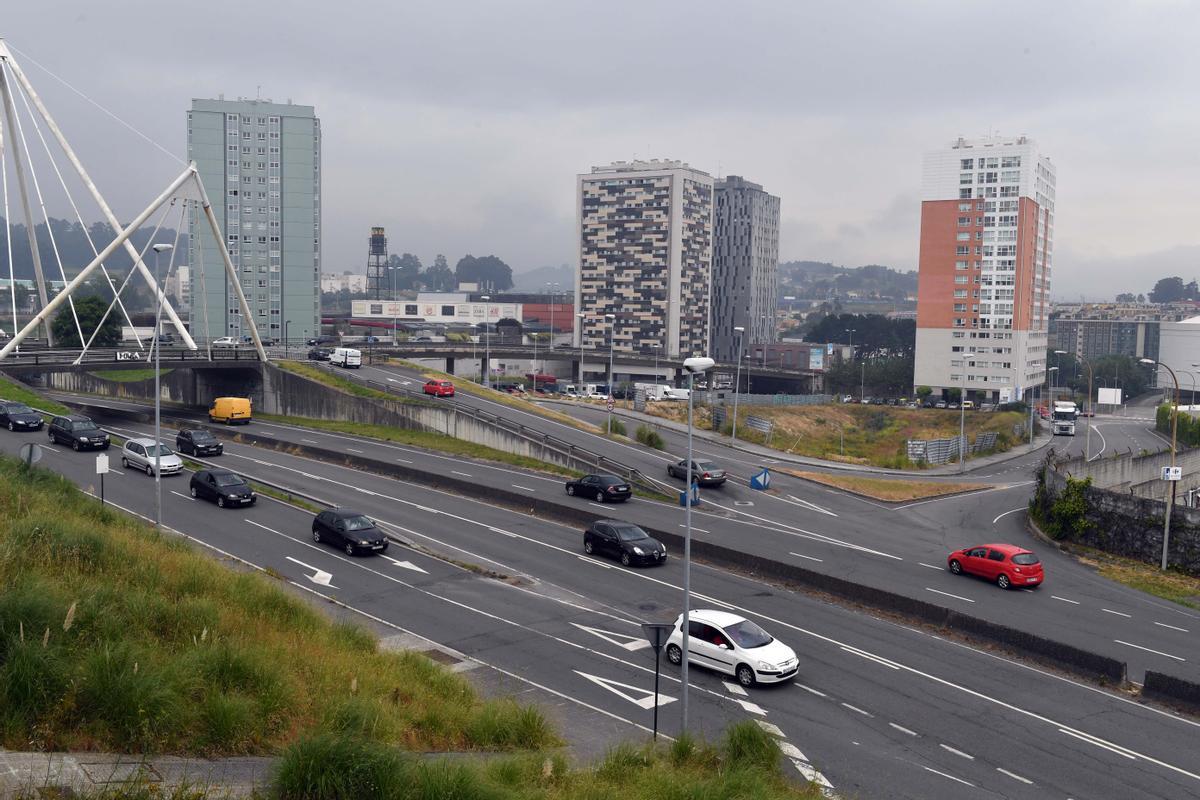 Vista de edificios de viviendas en la zona de Someso.