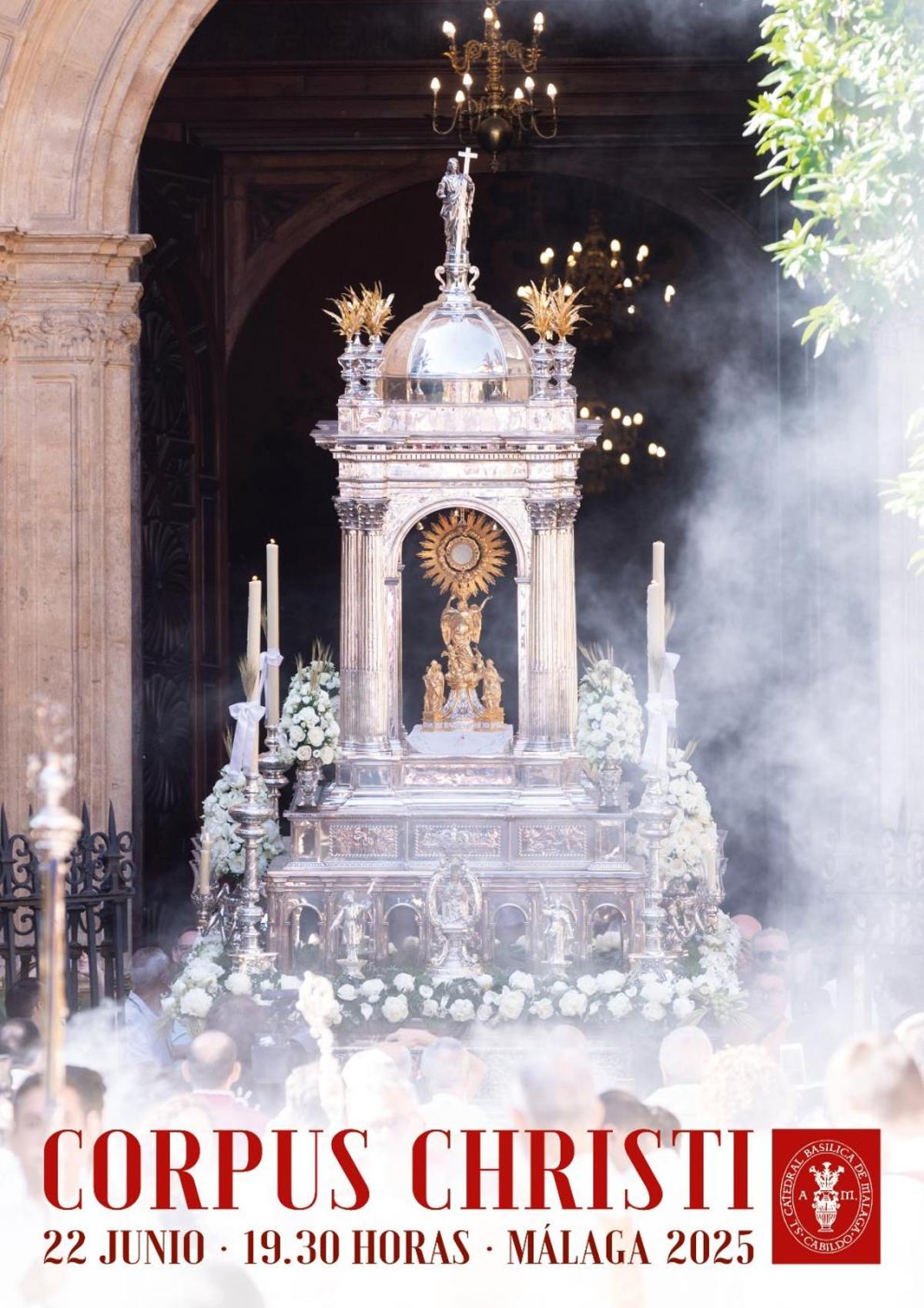Cartel anunciador de la procesión del Corpus de Málaga.