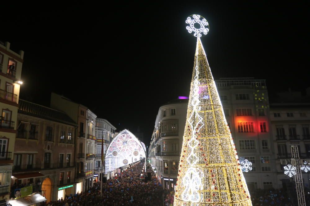 El encendido de las luces de Navidad de la calle Larios de 2018