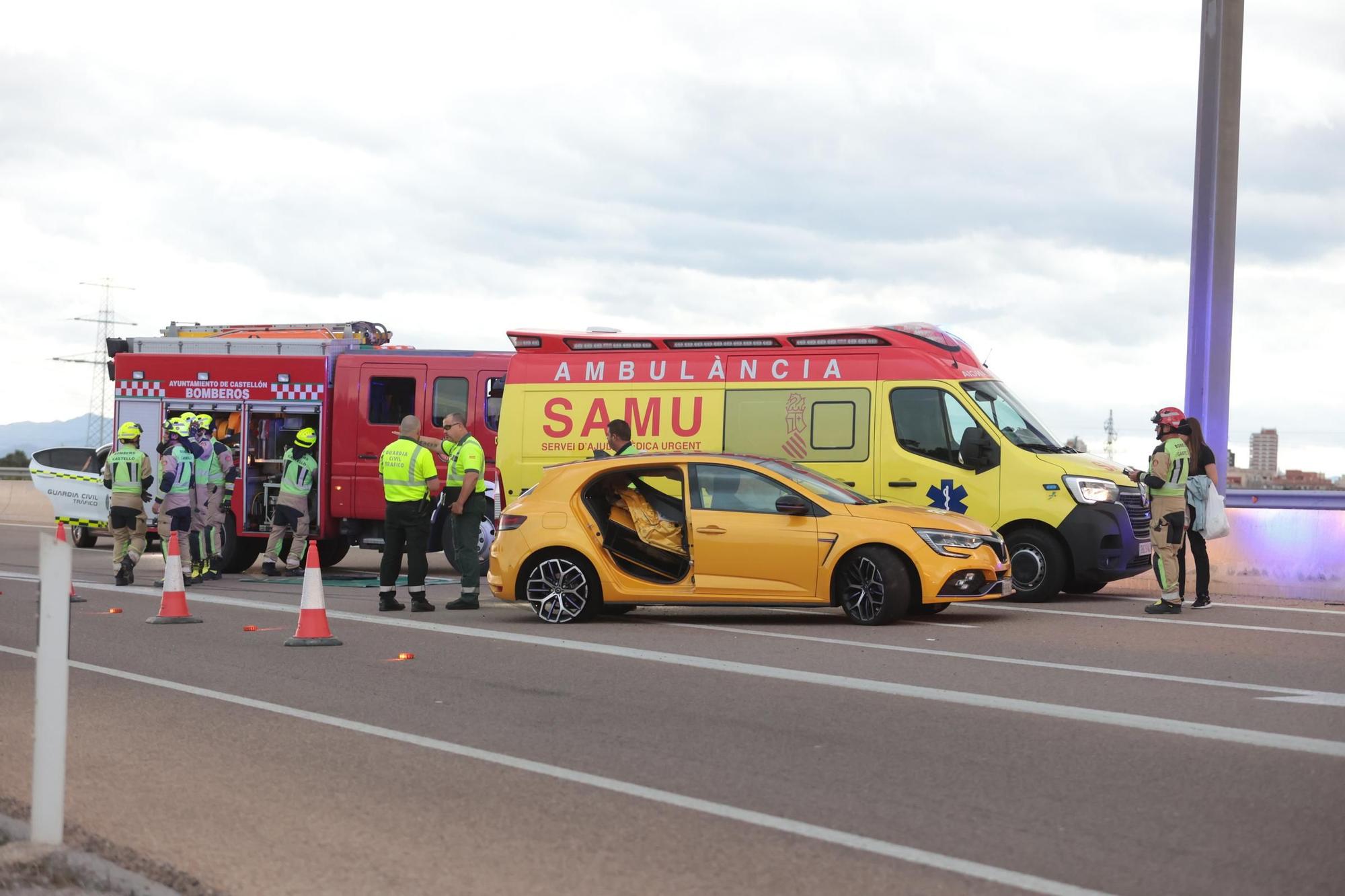 Un accidente en los accesos al Puerto de Castellón deja 2 heridos graves