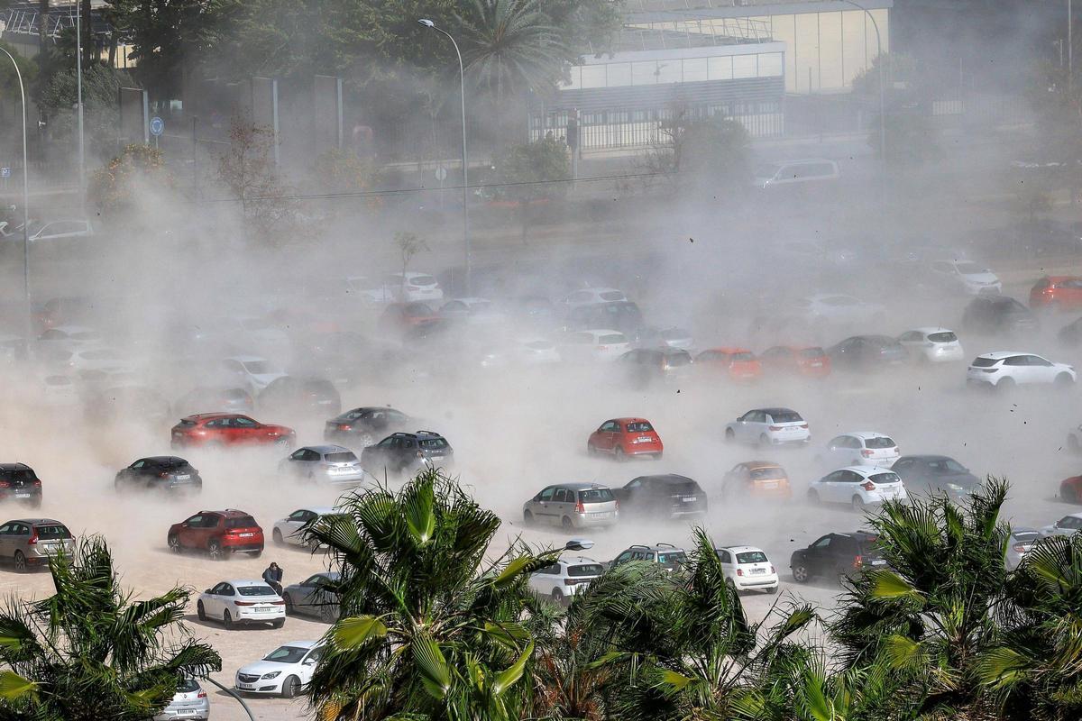 Aemet activa el aviso naranja por vientos huracanados de hasta 120 km/h en la Comunitat Valenciana.