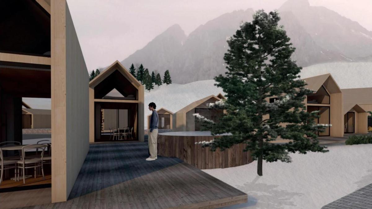 Recreación virtual cedida por el Ayuntamiento de una parte del futuro camping de La Raya.