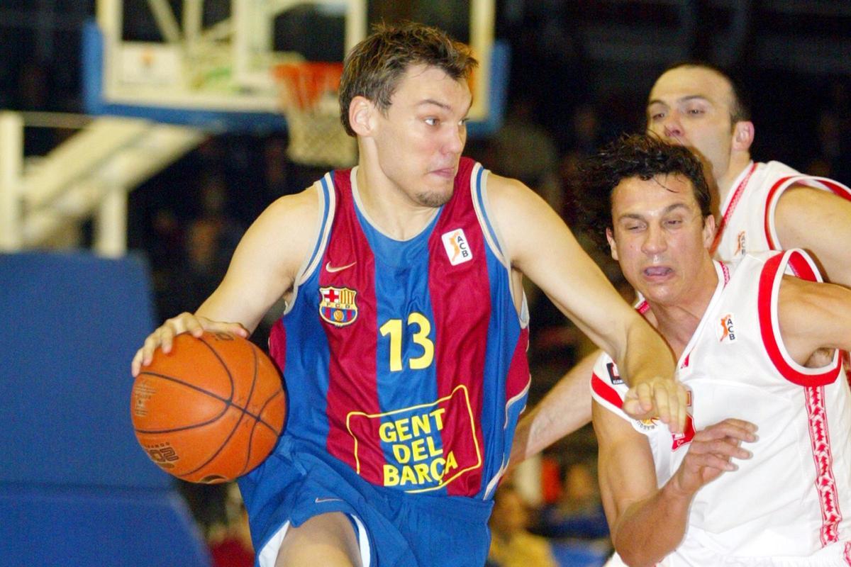 Jasikevicius lideró al Barça en la Euroliga de 2003 en el Sant Jordi
