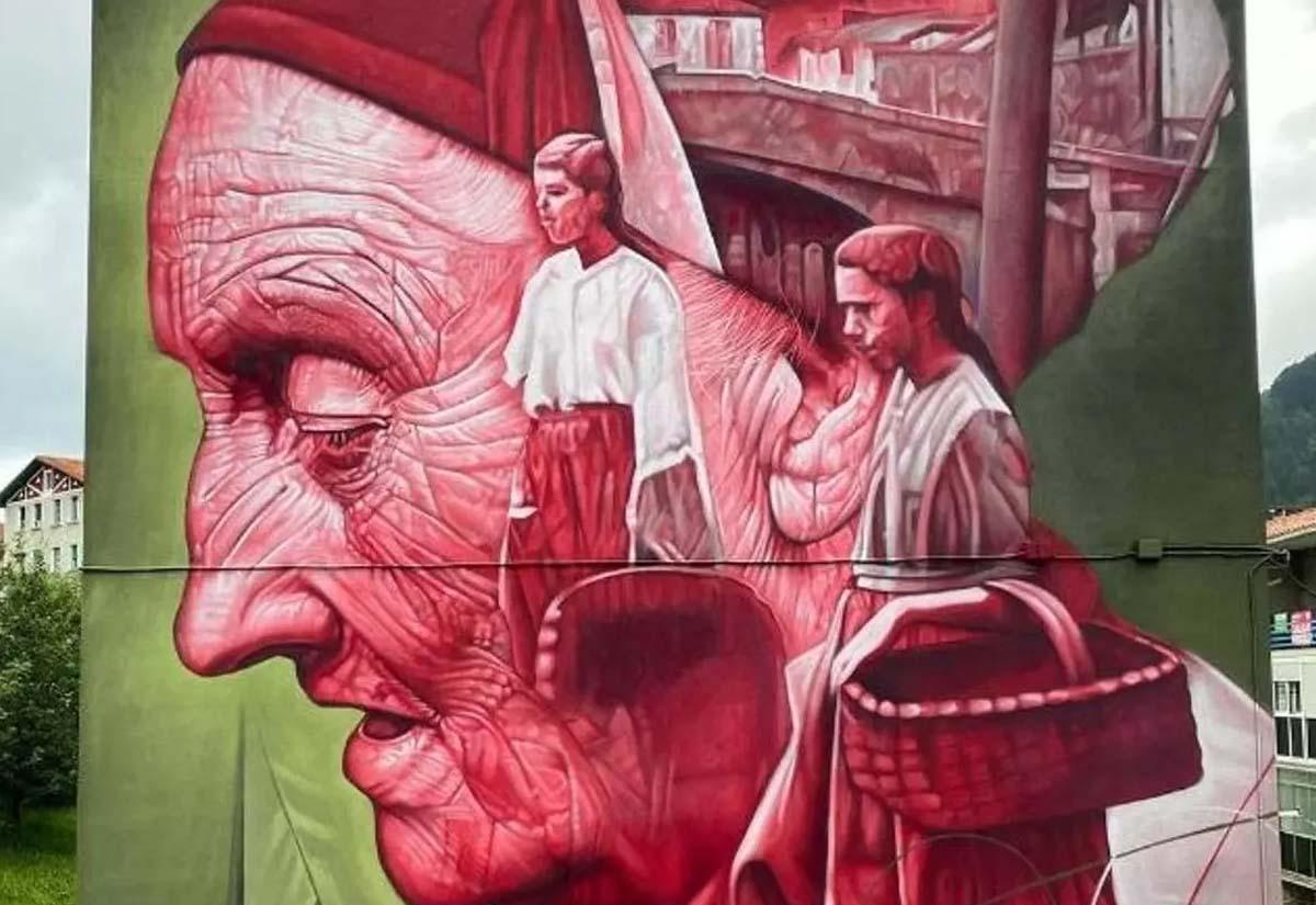 Sabotaje al Montaje (Ondárroa, País Vasco), premiado por Street Art Cities en la categoría Impacto entre los mejores murales del mundo.