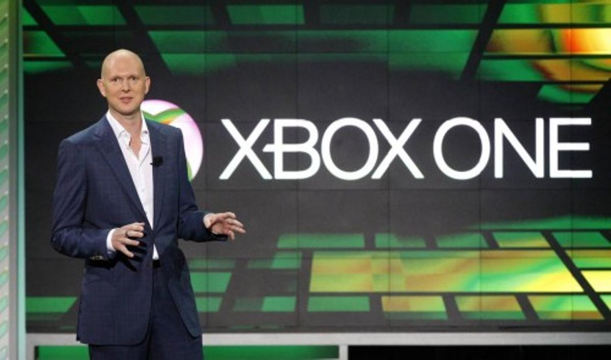 Harrison, corporate vice president of Microsoft, speaks during the Xbox E3 Media Briefing at USC's Galen Center in Los Angeles