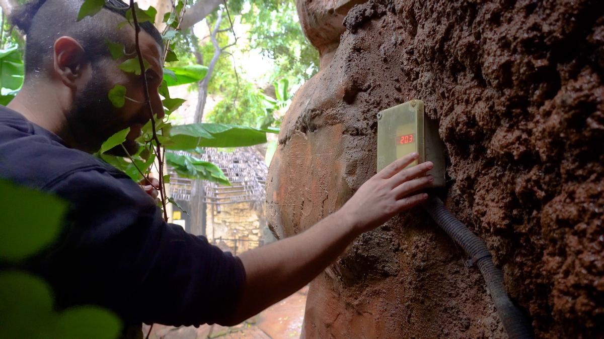 Operario de Bioparc revisa una instalación eléctrica