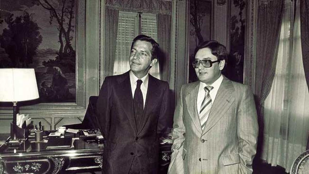 Fernando Ónega con Adolfo Suárez.