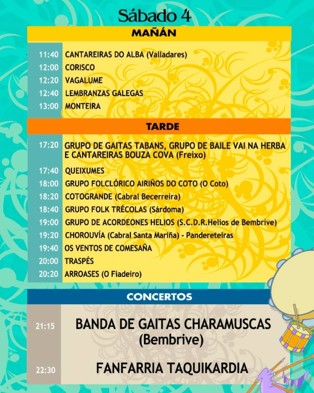 Programación de conciertos gratis en Vigo del sábado 4 de septiembre