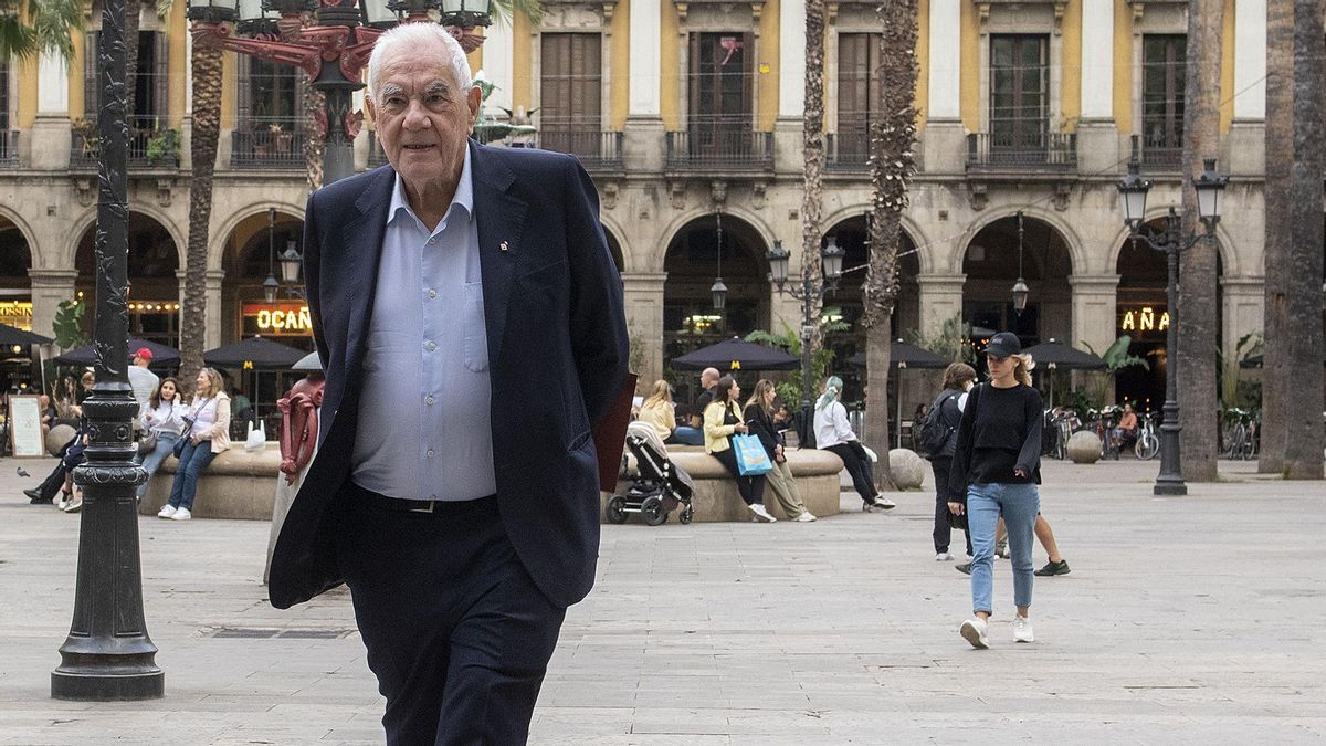  El líder de ERC en Barcelona, Ernest Maragall, en la plaza Reial.