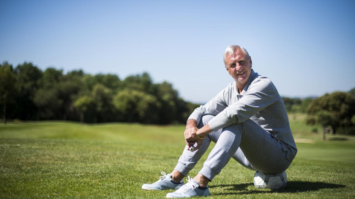 Johan Cruyff, en el campo de golf de El Muntanyà, el pasado mes de mayo.