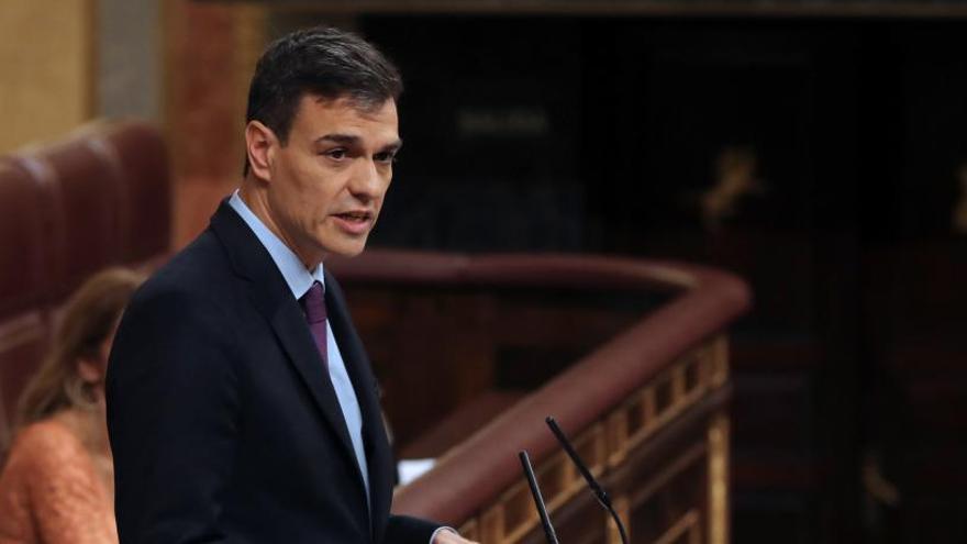 Pedro Sánchez durante la sesión de control.