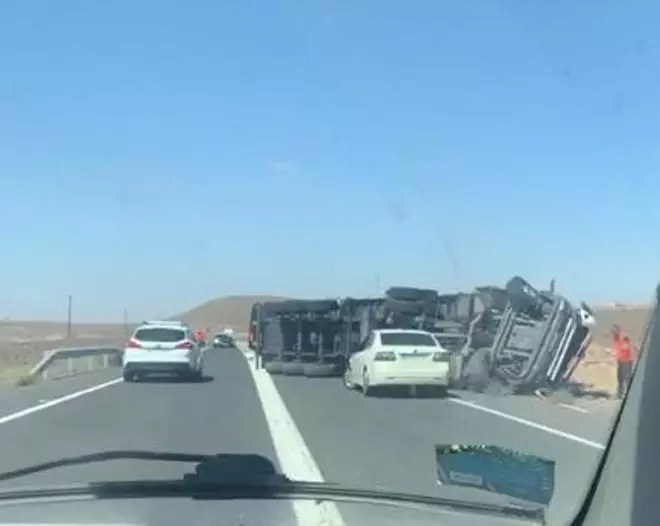 Vuelca un camión en Fuerteventura