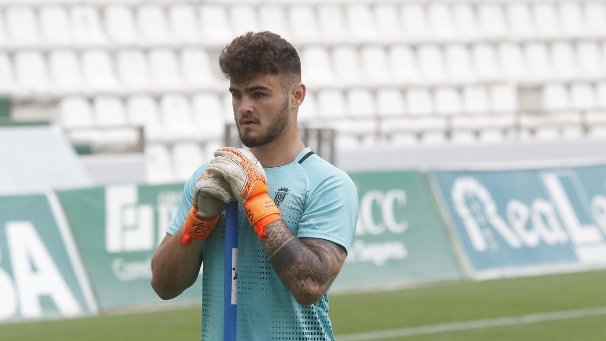 Jaylan Hankins, en El Arcángel, durante una sesión de esta pretemporada con el Córdoba CF.