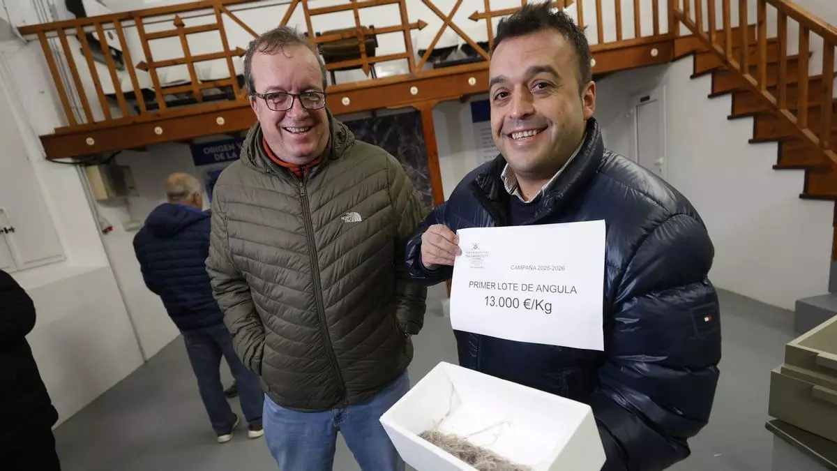 Récord en la subasta de San Juan de la Arena: ¡los primeros gramos de angula se pagan a 13.000 euros el kilo!
