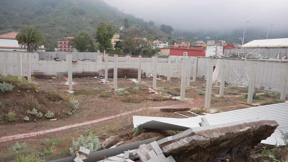 Parcela de las obras del nuevo mercado agrícola de San Mateo.