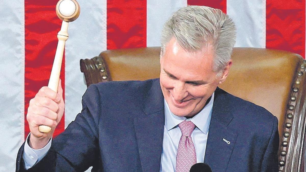 Kevin McCarthy, tras ser elegido presidente de la Cámara de Representantes de EE UU.