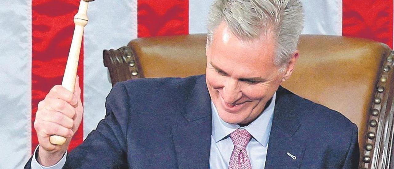 Kevin McCarthy, tras ser elegido presidente de la Cámara de Representantes de EE UU.