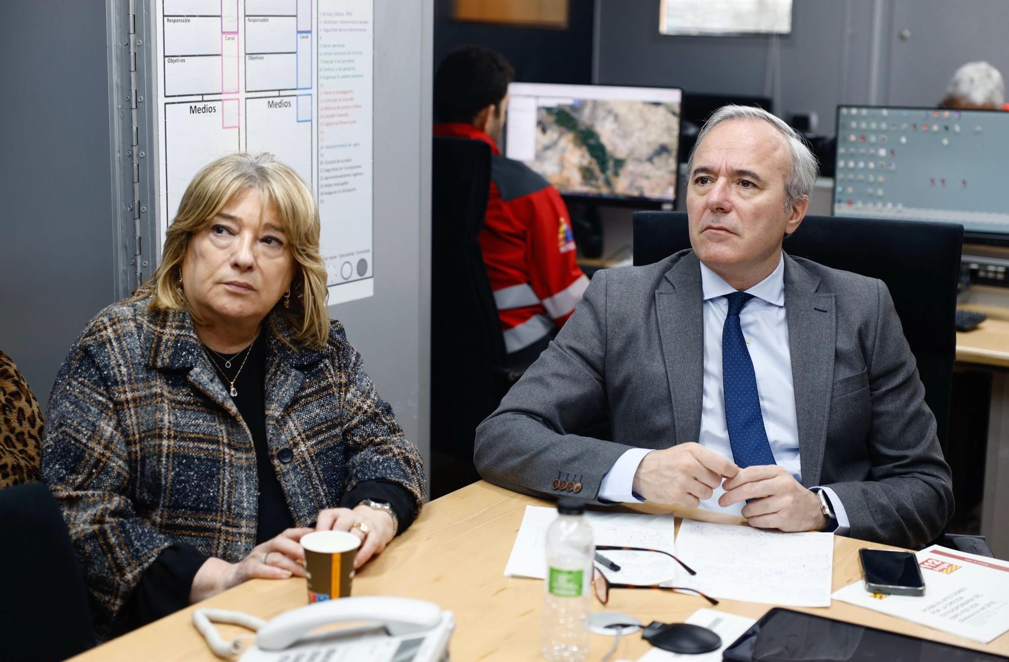 Azcón preside la reunión del CECOP para hacer seguimiento de la crecida del Ebro