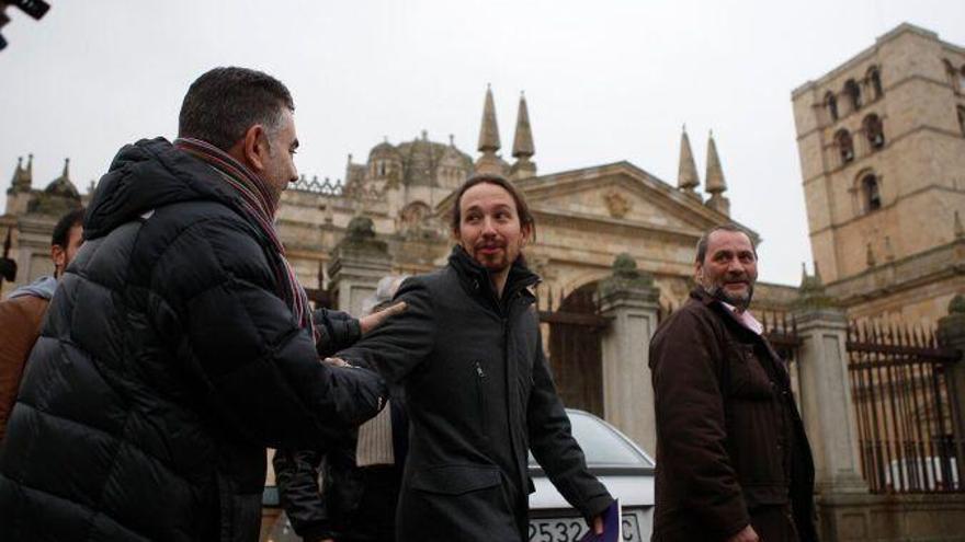 Pablo Iglesias, en una de sus visitas a Zamora