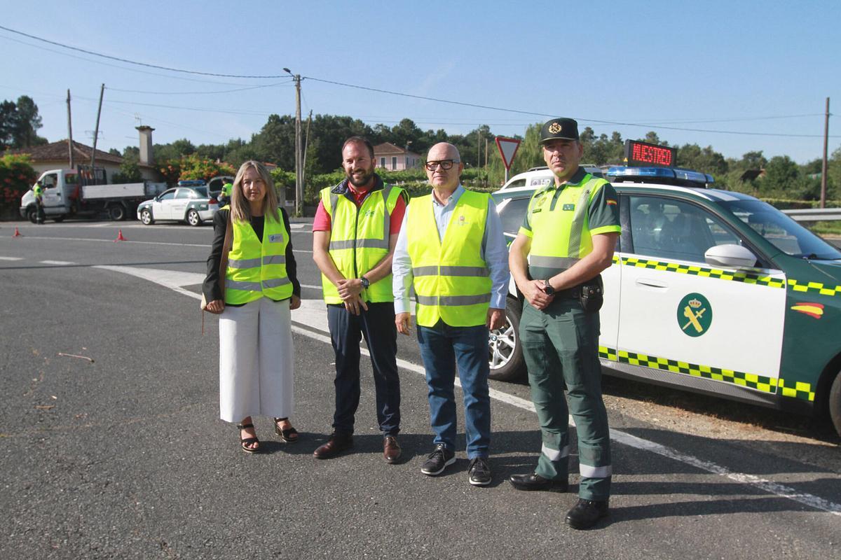 Ourense Paderne control de trafico carretera Direccion general de trafico Guardia civil control de drogas y alcohol agentes Estrella Garrido tecnica , David Llorente director , Eladio Santos Subdelegado de gobierno y Javier Barja teniente