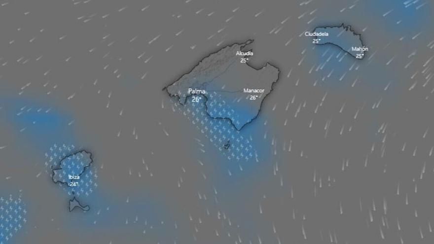 Radar meteorológico en directo | Alerta amarilla por lluvias y tormentas en Mallorca