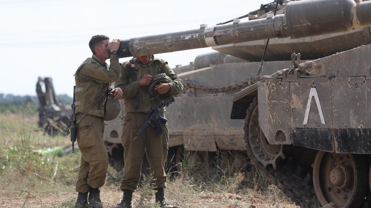 El ejército de Israel cerca de Gaza.
