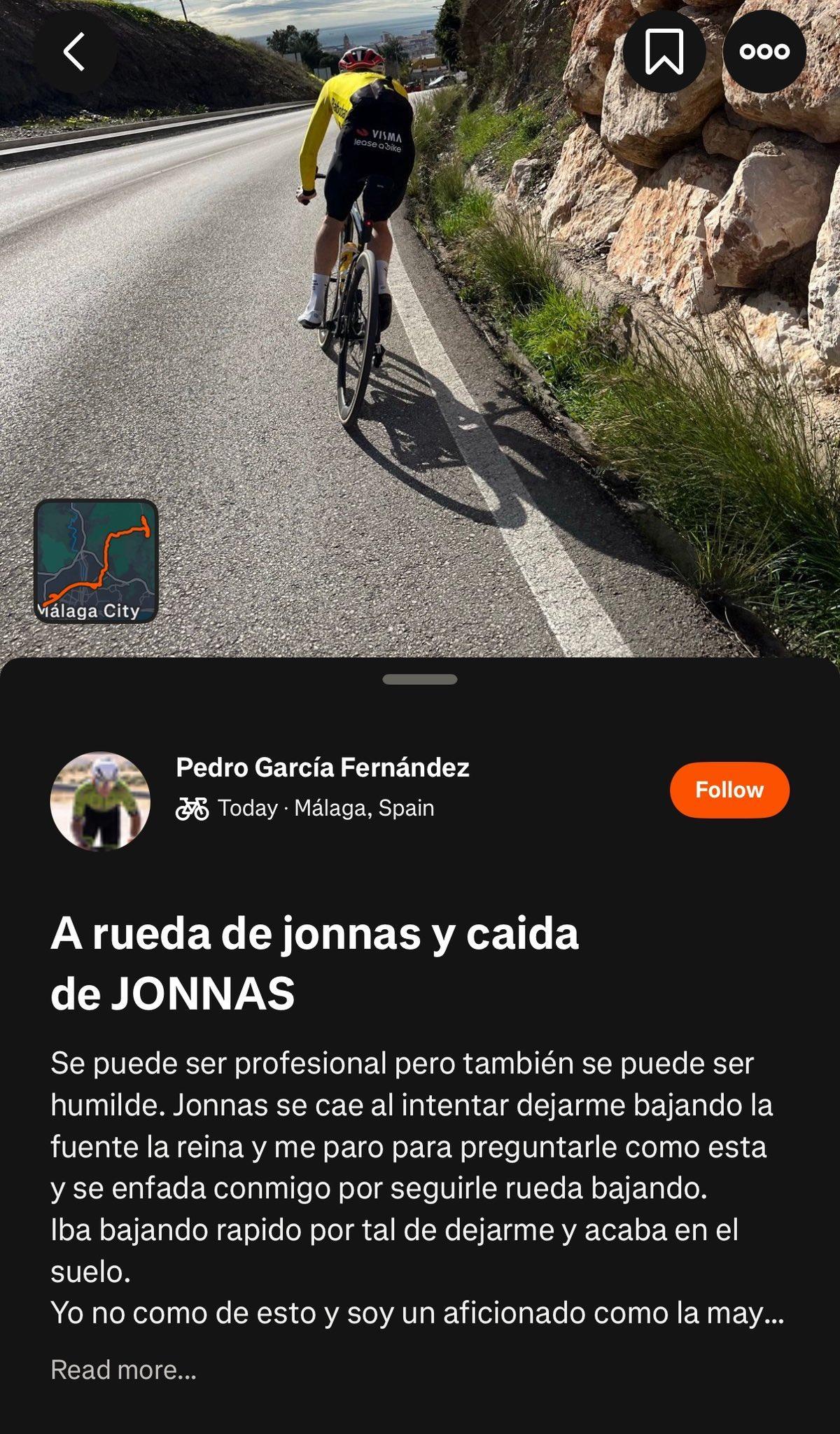 La nota en Strava