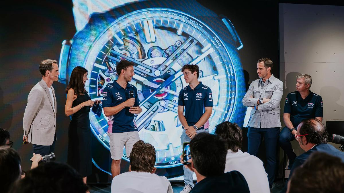 Gasly y Colapinto, en la presentación de Alpine y Moser en Barcelona