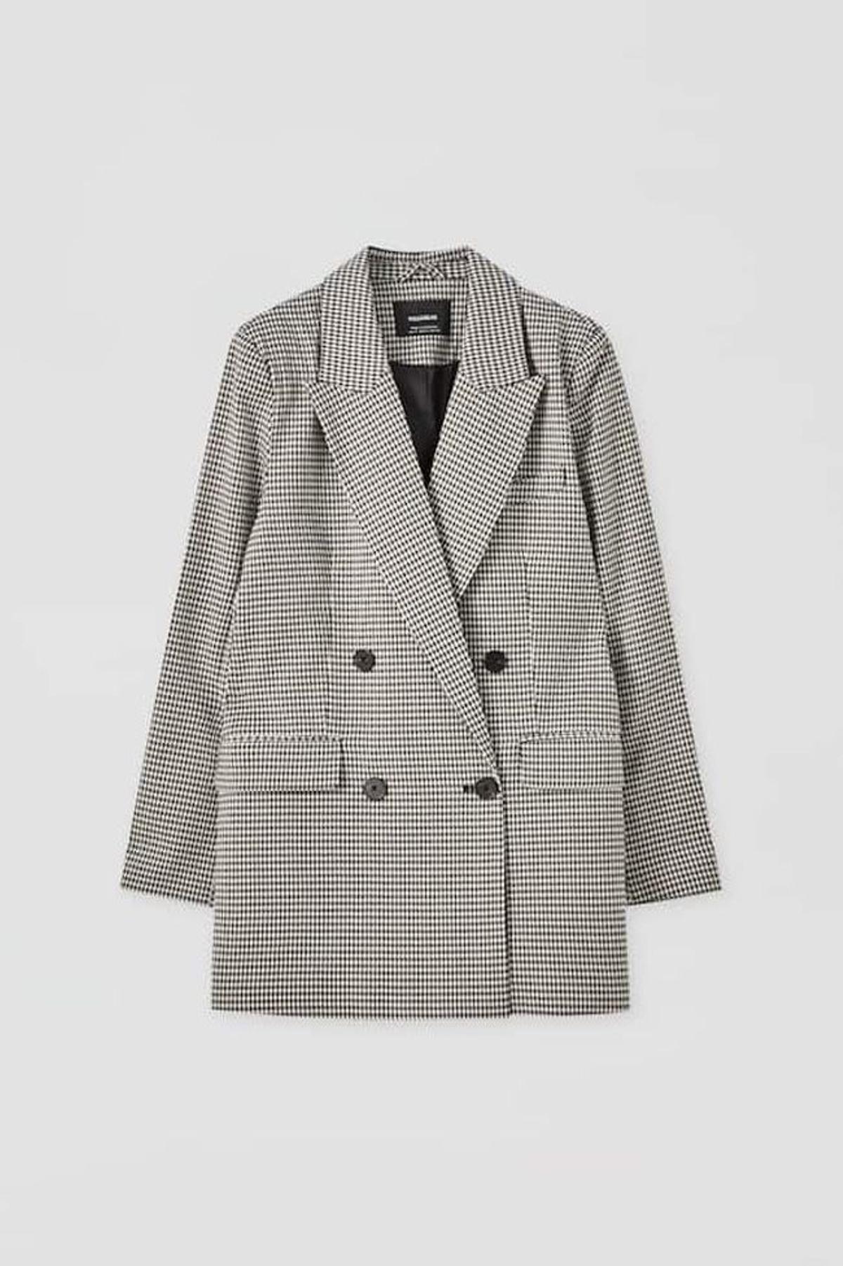 Blazer cruzada de pata de gallo, de Pull&Bear