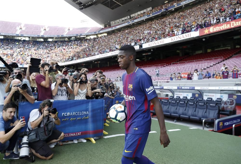 Presentació de Dembelé al Camp Nou