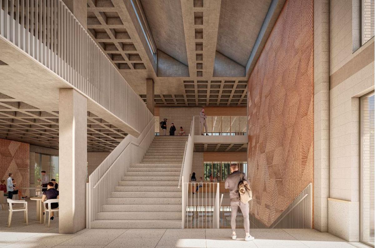 Escalera interior del nuevo aulario