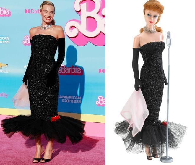 En la &#039;premiere&#039; de &#039;Barbie&#039; en Los Ángeles, Margot Robbie lo ha dado todo con un sofisticado vestido de Schiaparelli, a imagen y semejanza de &#039;Solo in the Spotlight Barbie&#039; (1960).